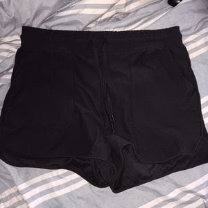 plain black shorts with large front pockets